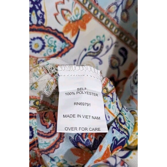 Fig & Flower Blouse Top Womens Size M Paisley Summer Spring Shirt - Picture 5 of 8